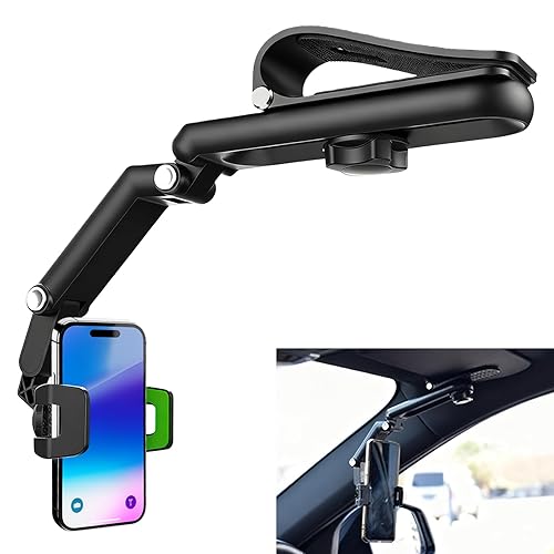 Sun Visor Car Phone Holder,1080 Multifunctional Sun Visor 360° Rotating Cell Phone Holder,Retractable Sunvisor Phone Holder for Car,Foldable Sunvisor
