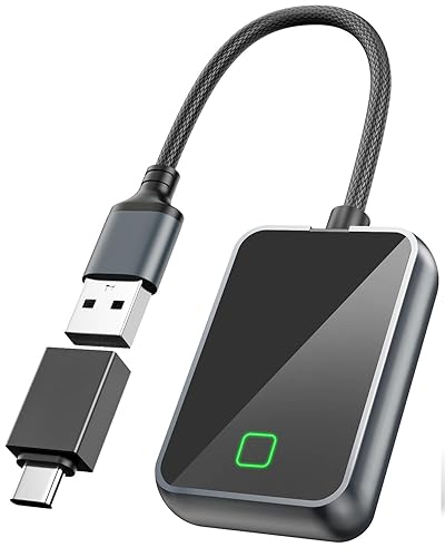Wireless Carplay Adapter for iPhone, Converts Wired CarPlay to Wireless, Plug and Play Dongle for Apple CarPlay, Bluetooth Control Adapter for Cars