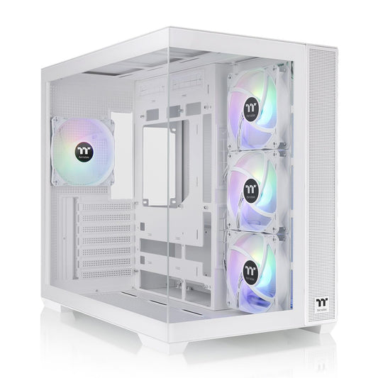 Thermaltake View 380 TG ARGB Snow ATX Case; 4x120mm ARGB Fans Included; Supports Hidden-Connector Motherboard; Front & Side Dual Tempered Glass Panel