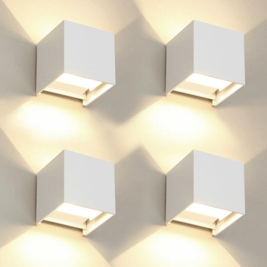 4 Pack LED 20W Outdoor Wall Lights Exterior/Interior 3 Colors Adjustable Wall Sconce Up and Down Light Porch Lights IP65 Waterproof Exterior Wall