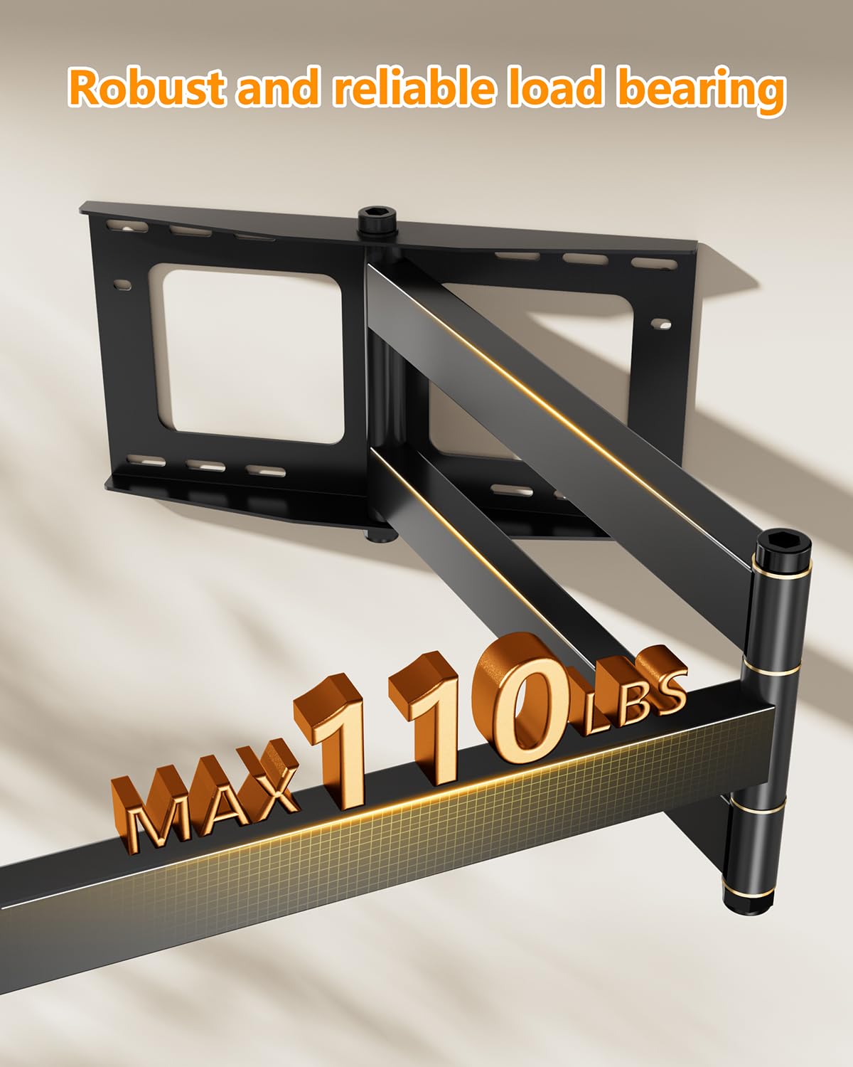 FORGING MOUNT Long Extension TV Mount Full Motion Wall Bracket with 42 inch Long Arm Articulating TV Wall Mount for 42 to 80 Inch Flat/Curve TVs, VESA