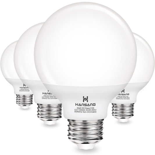 hansang G25 LED Globe Light Bulbs, Vanity Bulbs for Bathroom 60W Equivalent