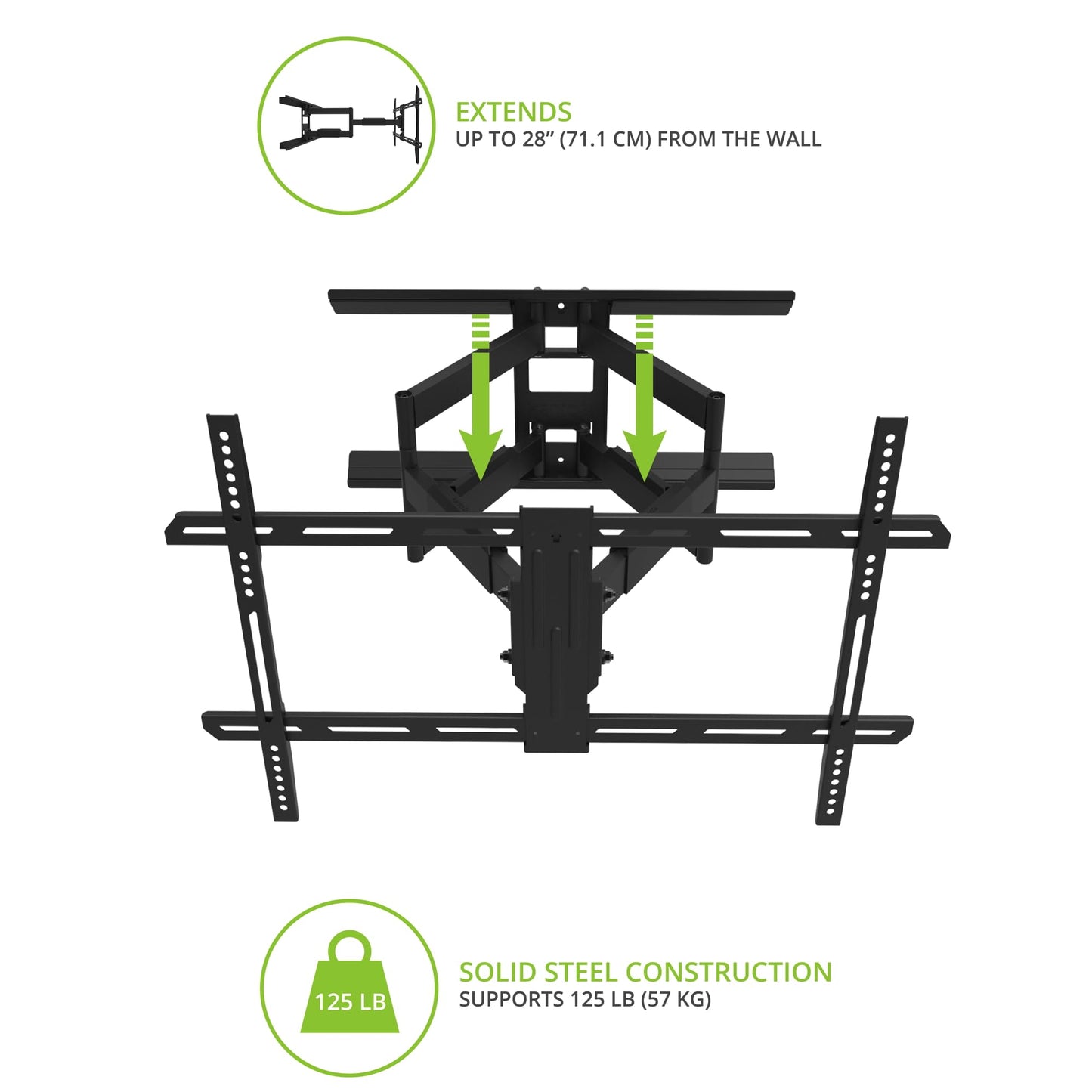 Kanto LDX690 Full Motion TV Wall Mount for 40" - 90" TVs | Black