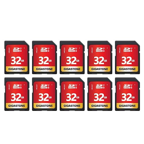 GIGASTONE 32GB SD Card 10-Pack UHS-I U1 Class 10 SDHC Memory Card High-Speed Full HD Video Compatible with Canon Digital Camera, SPYPOINT TACTACAM