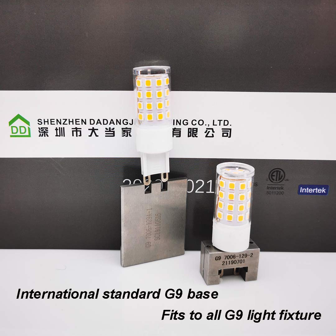 DA DANG JIA G9 LED Bulb Dimmable 5W, G9 Equivalent 40W, 50W, 60W Halogen, 500LM 2700K Warm White, 120V No-Flicker, Chandelier Lighting 6-Pack