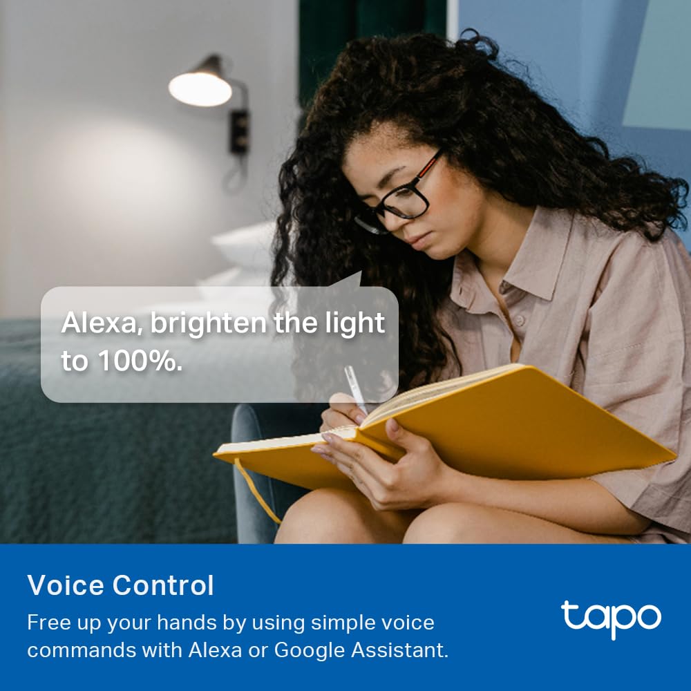 TP-Link Tapo Smart Light Bulbs - Natural Daylight, Dimmable, Compatible w/Alexa and Google Home, A60 Bulb/E27 Base, 60W Equivalent, 800LM CRI>90