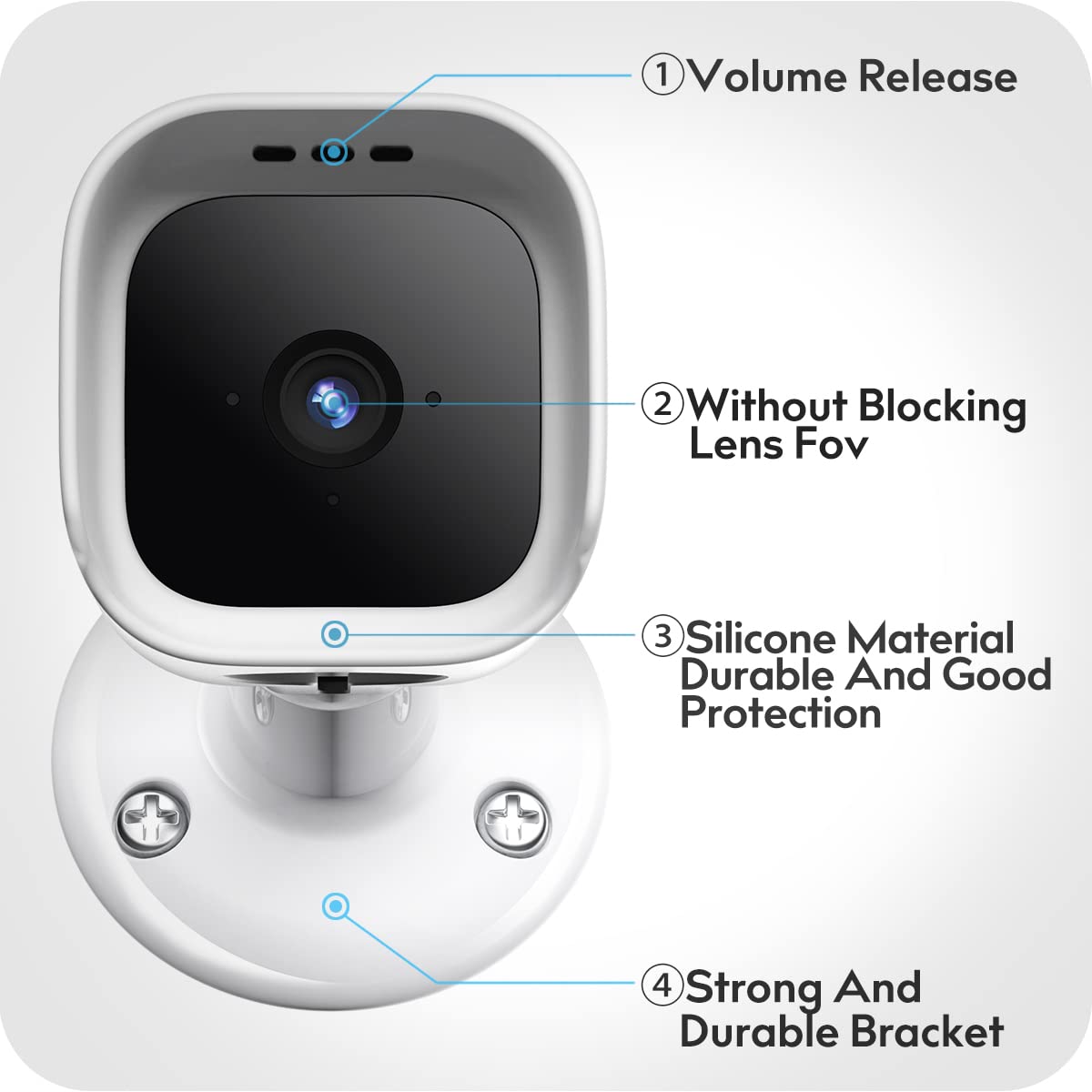 Blink Mini Wall Mount Bracket with Protective Case?Weather Proof 360 Degree Protective Adjustable Indoor/Outdoor Small Mount(1 Pack White?Camera not