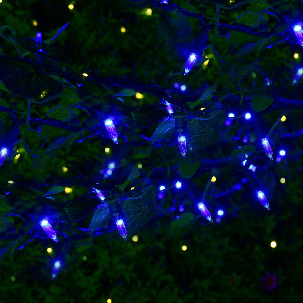 Brizled Blue Christmas Lights, 33ft 100 LED Christmas String Lights, 120V UL Certified Plug-in Xmas Tree Light Connectable Mini Xmas Light Waterproof