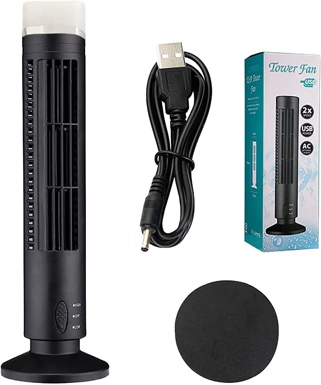 YWangQiang USB Tower Fan, Bladeless Fan Tower Electric Fan Mini Vertical Conditioner for Kitchen Home Office, Bladeless Desktop Fan Fans (Color : B)