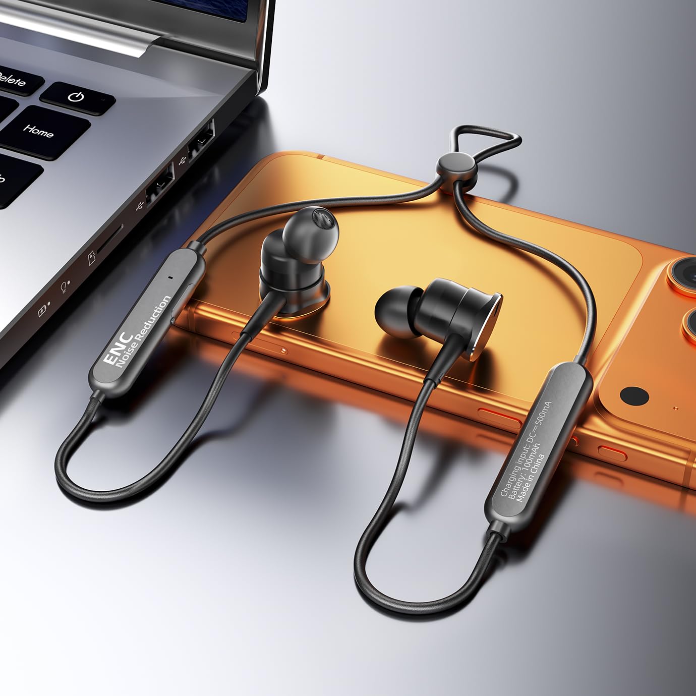 Neckband Headphones Deep Bass with Call Noise Canceling Microphone,Wireless Earbuds Magnetic Neckband Bluetooth Earphones In-Ear Noise Isolation Rich