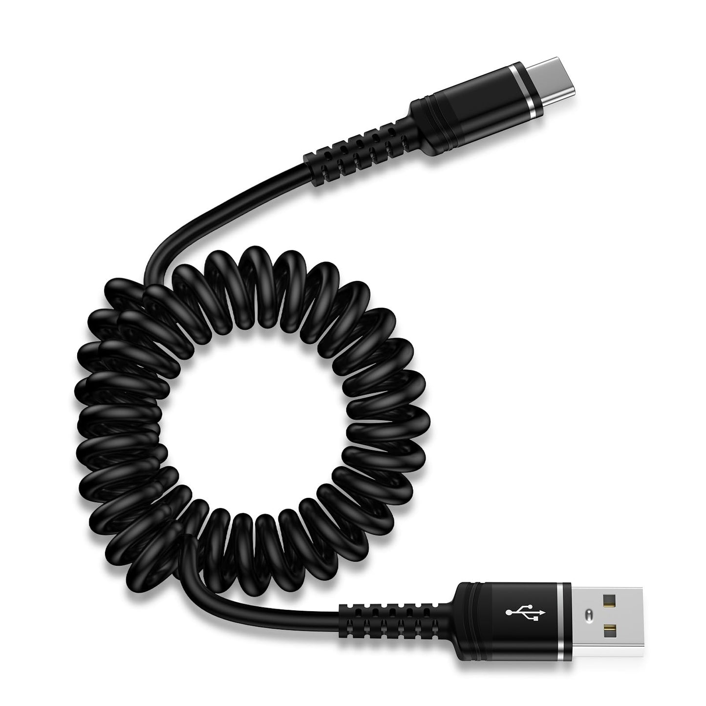 Coiled USB C Charger Cable 3ft for iPhone 17 Pro Max Air 16 Pro Max,16 Plus,16 Pro,16 15, Retractable Short Android Auto Car Carplay Fast Charging