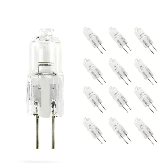 Syeincroe G4 20W 12V Halogen Bulbs 12-Pack, Low Voltage Dimmable for Under Cabinet, Landscape, RV & Marine Lighting