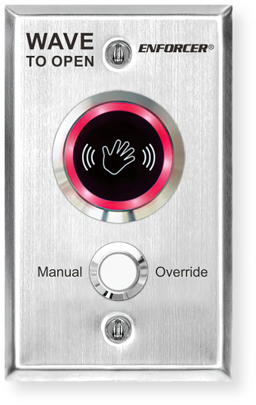 Seco-Larm Enforcer No Touch Request-to-Exit Plate, Outdoor, with Mechanical Override
