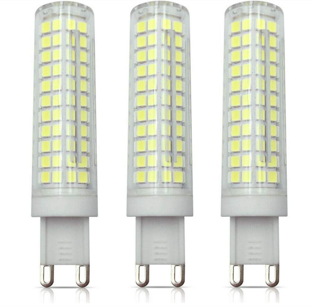 K JINGKELAI G9 LED Bulbs Dimmable 10W(Equivalent to 100W Halogen) 110V Cool White 6000K LED Corn Lights JCD T4 G9 Bi-pin Base,Dimmable,136 LED 2835