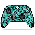 MightySkins Carbon Fiber Skin for Microsoft Xbox One X Controller - Teal Leopard | Protective, Durable Textured Carbon Fiber Finish | Easy to Apply