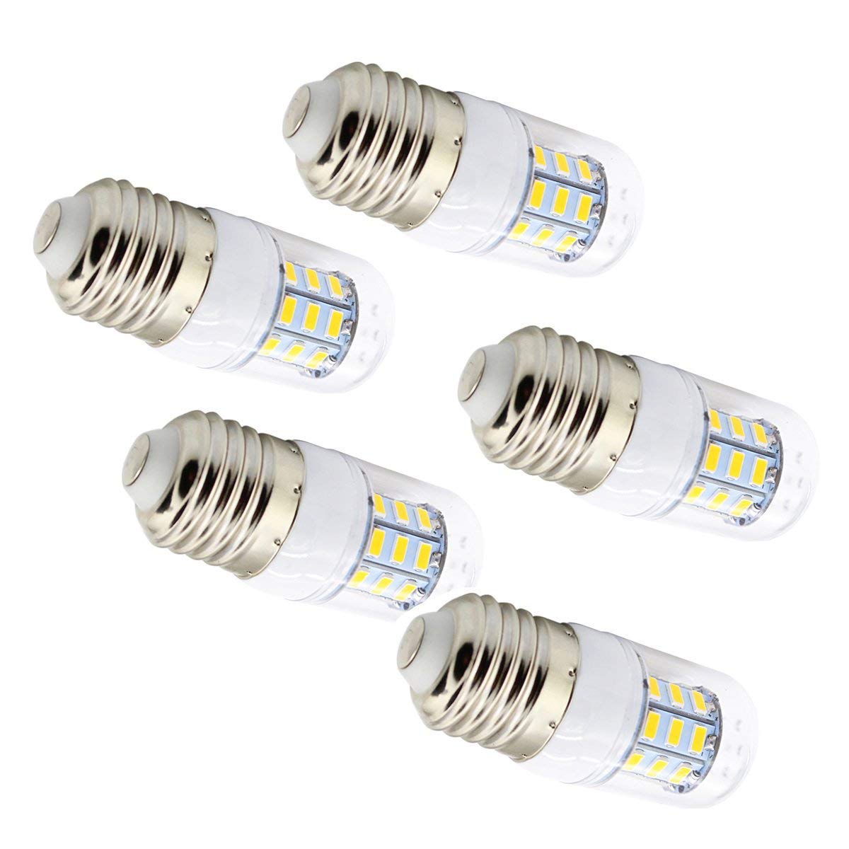 MaoTopCom 5W E26/E27 LED Bulb Corn Light Bulbs(5 Pack)- 5730 SMD 24 Leds Bulb Lamp 450LM Daylight White 6000K LED Corn Bulb Replacement for Home