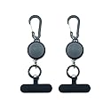 ZFNEAM Phone Anti-theft Fixed Retractable Lanyard Kit,Reinforced Steel Cable,Wrist Lanyard Retractable Reel(Basic, 2)