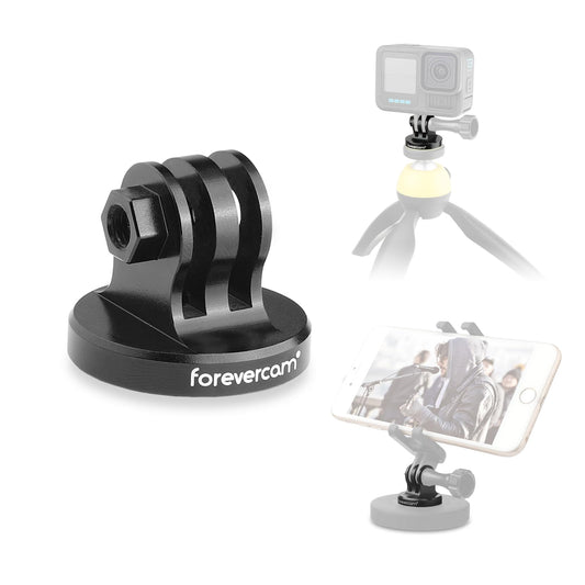 Forevercam Aluminum Tripod Mount Adapter for Gopro Monopod Adapter Mount Compatible for Gopro Hero 13 12 11 10 9 8 DJI Osmo Insta360 AKASO and Other