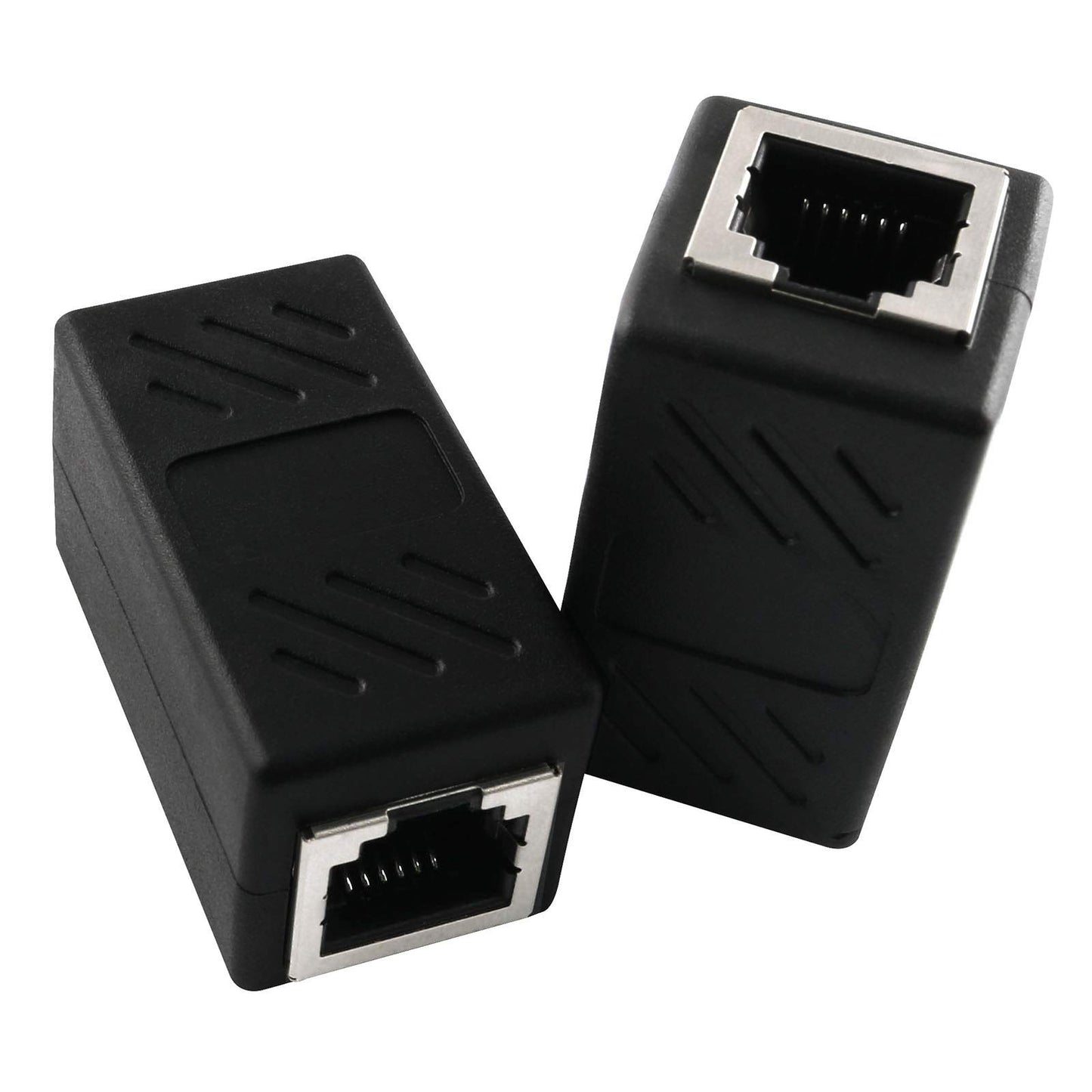 AXLIZER 2PCS RJ11 6P4C Inline Coupler Modular Female to Female Straight Telephone Extension Cable Cord Coupler Adapter Jack, Black