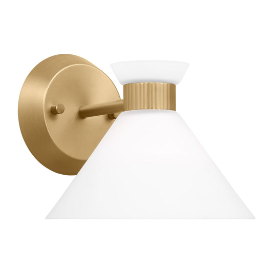 Scott Living 1-Light Belcarra Modern Wall Sconce Satin Brass DJV1011SB, Sconce Wall Lighting is Ideal Bedroom Light, Hallway Light, Living Room Light