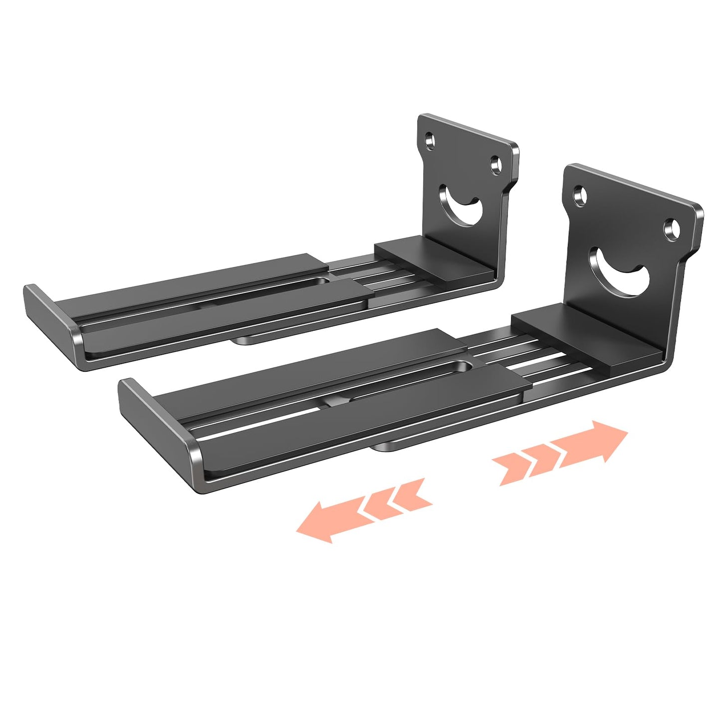BYMECOST Universal Soundbar Wall Mount Bracket, Metal Soundbar Shelf Compatible with Depth from 3.3"-6.1", Soundbar Mount Under TV or Above TV, Holds