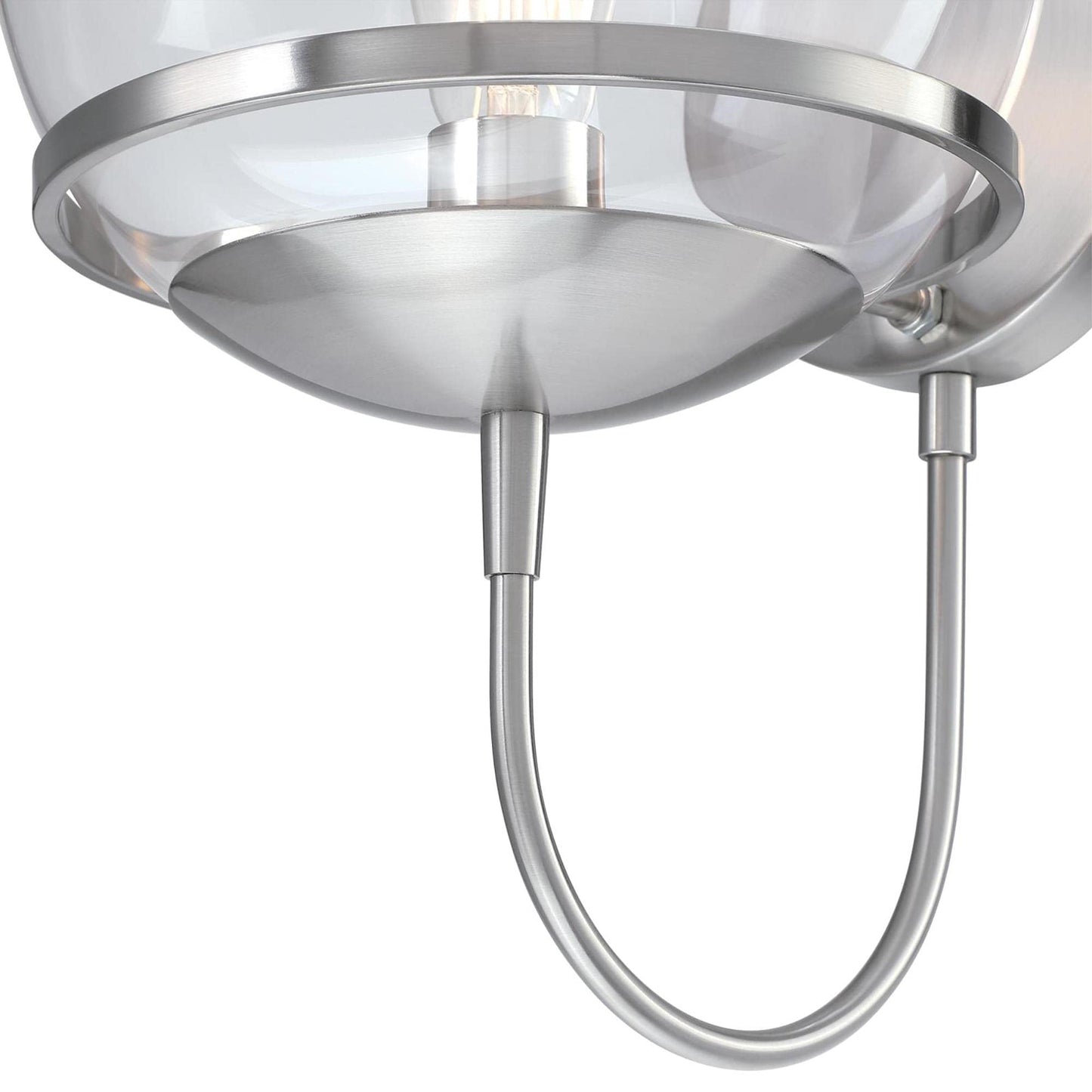 Westinghouse 6119200 Marla Contemporary One-Light Indoor Wall Light Fixture, Brushed Nickel Finish, Clear Glass