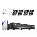 REOLINK 4K Security Camera System - H.265 4pcs PoE Security Cameras Wired with Person Vehicle Detection, 8MP/4K 8CH NVR with 2TB HDD for 24-7