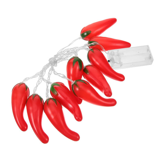 ledmomo Battery-Operated Chili String Lights 10 Warm Led Pepper Lights 5.40Ft Waterproof Decorative Lighting for Patio Fence Deck Balcony Camping