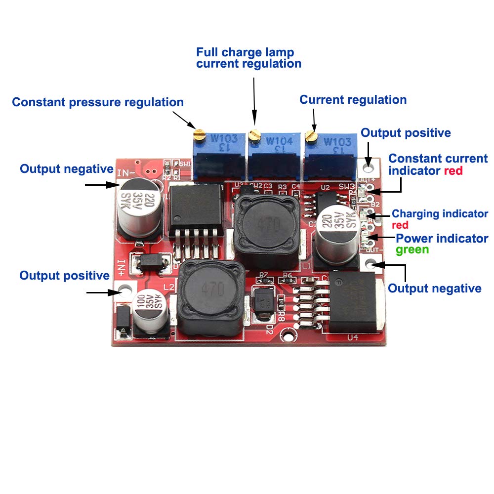 Fankerba DC Auto Boost Buck Converter Step Up Step Down Voltage Module Regulator LM2596 LM2577 4-35V to 1.25-25V 4A with CC CV Charging