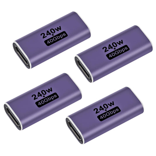 XIITIA 4pcs USB C Female to Female Adapter, USB C Female to Female Connector, USB Type C Adapter Extender Support 240W, 40Gbps, 8K@60Hz for Steam…