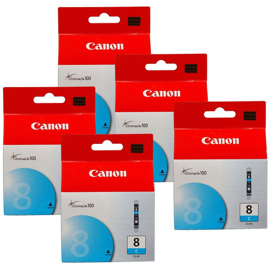 Canon CLI-8C Cyan Ink Cartridge, 5-Pack