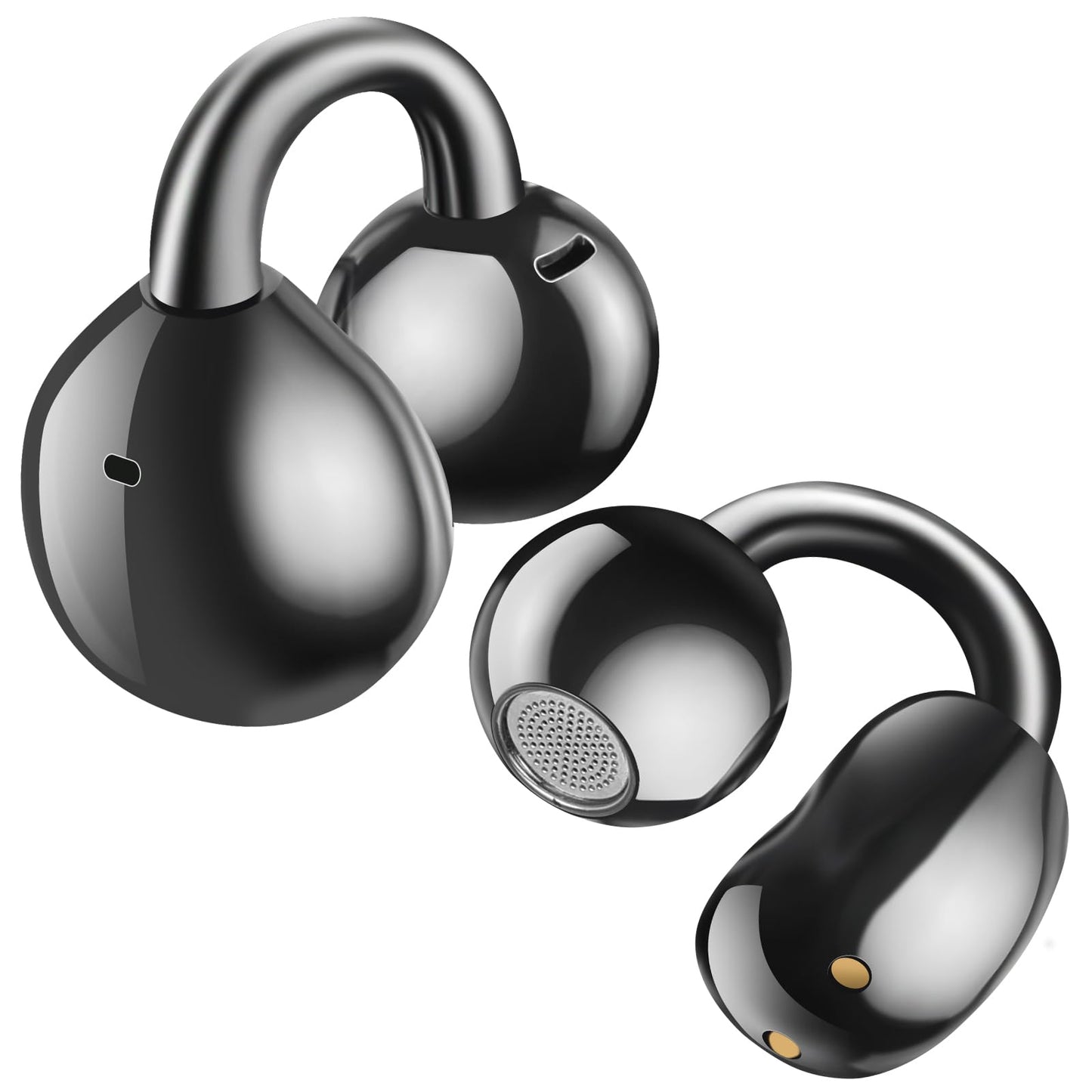 Ultra Open Ear Earbuds,Clip On Headphones with Digital Display Charging Case Bluetooth 5.4 Wireless Lightweight Comfort Bone Conduction earphones IPX7