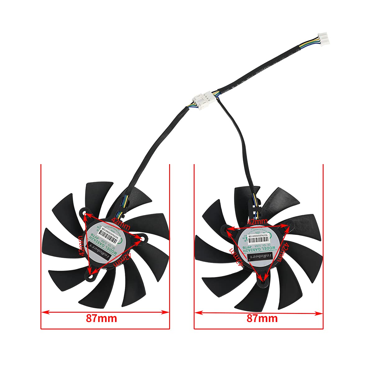 inRobert GA92A2H GPU Fan Replacement for Zotac RTX 2060/2070 Super Mini, GTX 1660 Super AMP Graphics Card (Fan-B)