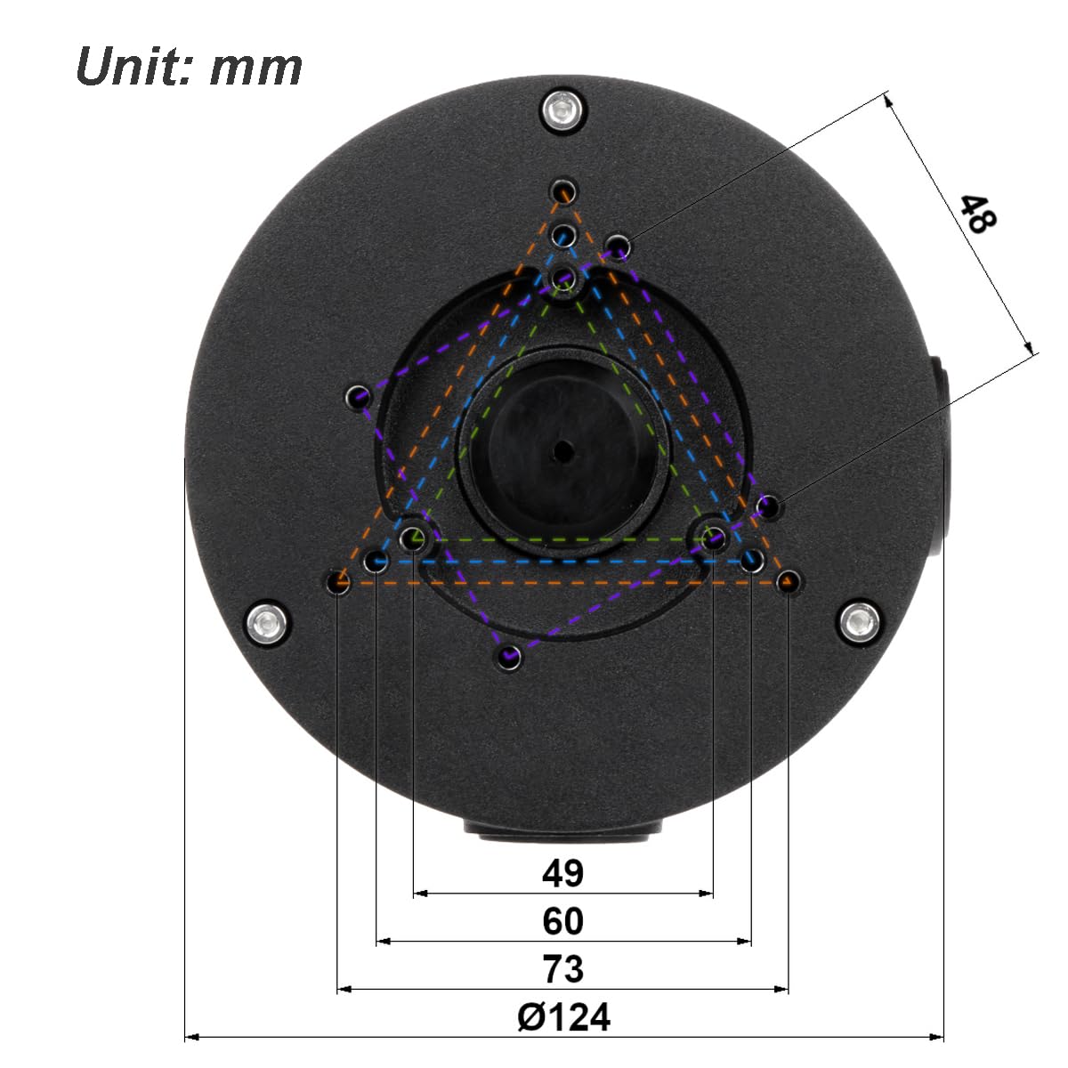 Saindo Water-Proof PFA130-E Juction Box for IP Dome Camera (Black-4P)