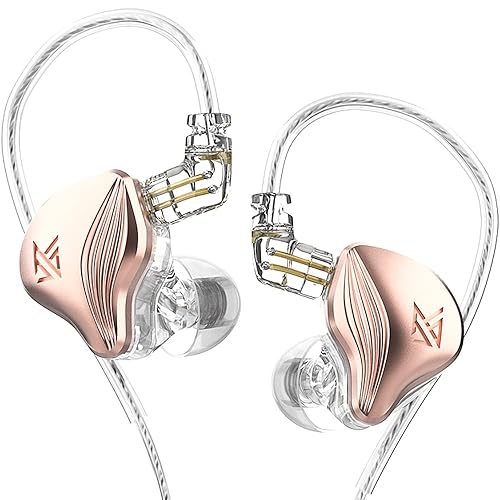 KZ ZEX Earbuds 1 electrostatic + 1 Dynamic Earphone in Ear Monitor Headphone with Detachable Cables Suitable for Audio Engineer, Musician (Rose Gold…