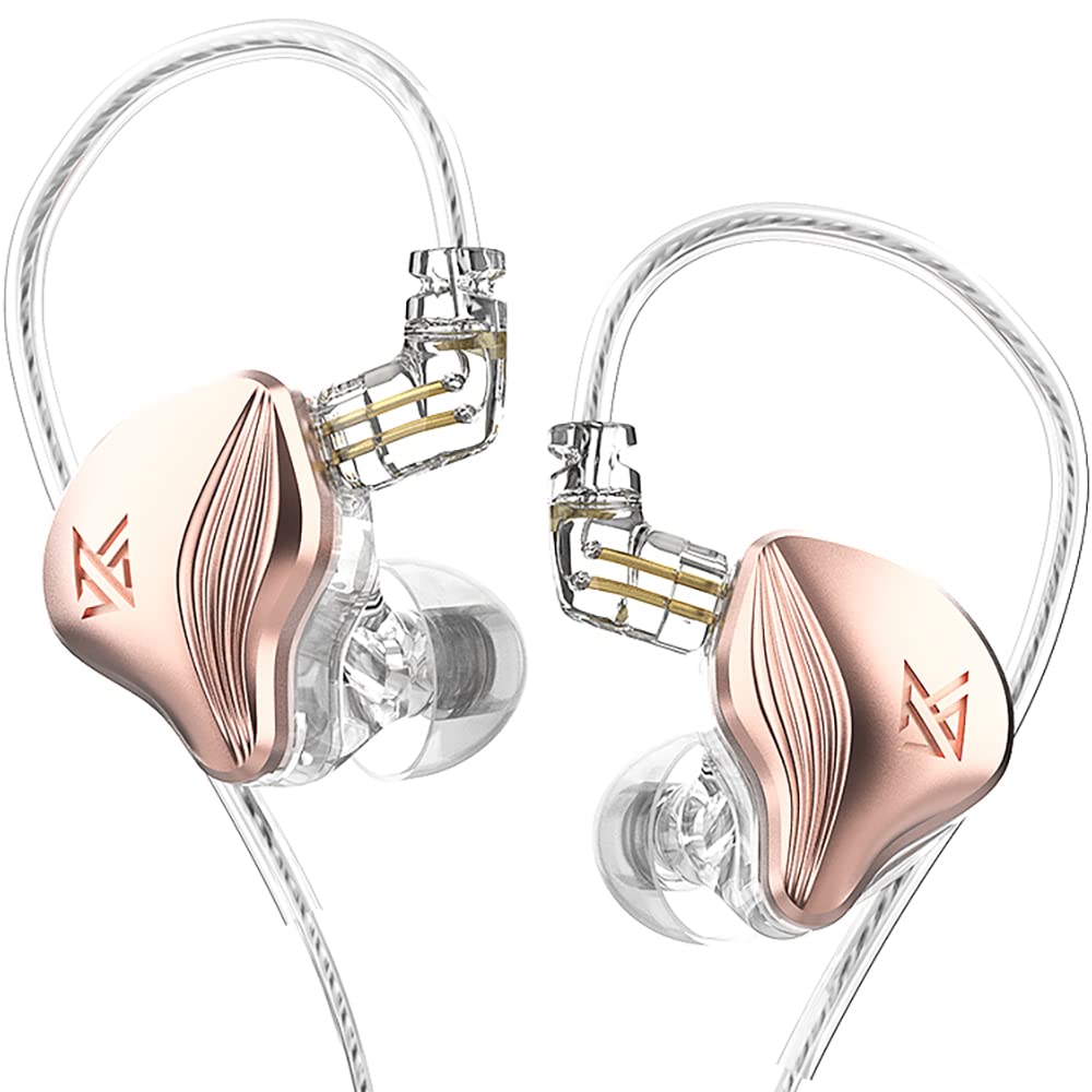 KZ ZEX Earbuds 1 electrostatic + 1 Dynamic Earphone in Ear Monitor Headphone with Detachable Cables Suitable for Audio Engineer, Musician (Rose Gold…