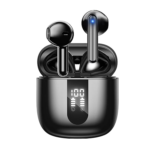 JBES Bluetooth Earbuds Wireless Headphones, 60H Deep Bass Ear Buds with 4 Noise Cancelling Microphone, IP5 Waterproof Earphones for iPhone Android