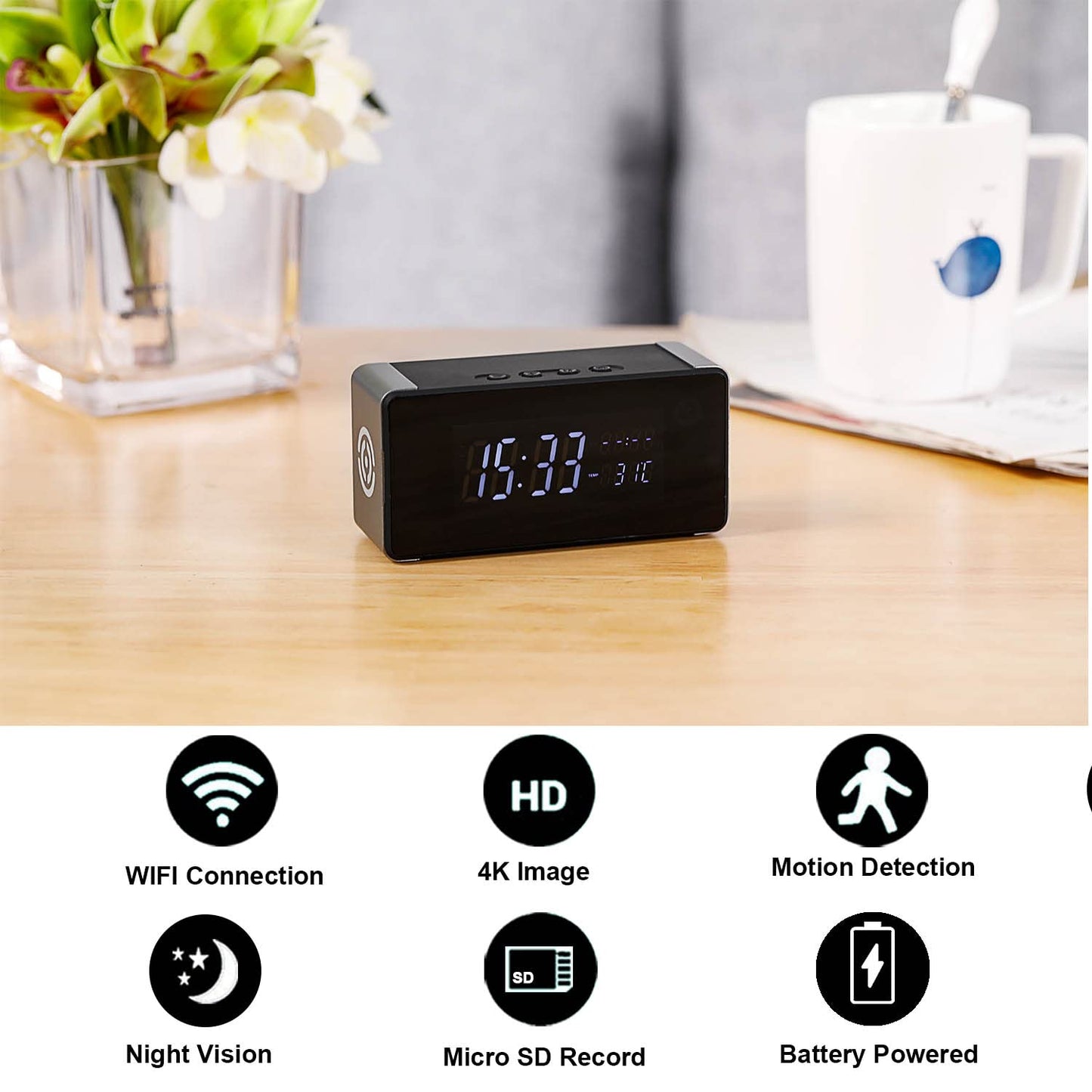 Pragovle WiFi Wireless Mini Security Camera, Full HD 4K/2K/1080P Surveillance Cam for Home Safety Support 5G&2.4G with Night Vision and Motion
