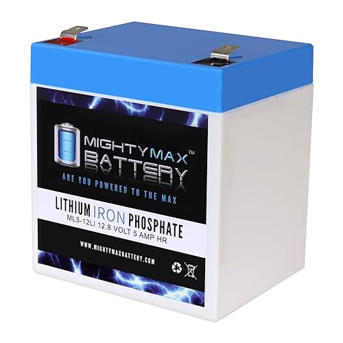 Mighty Max Battery ML5-12LI - 12 Volt 5 AH Deep Cycle Lithium Iron Phosphate (LiFePO4) Rechargeable and Maintenance Free Battery