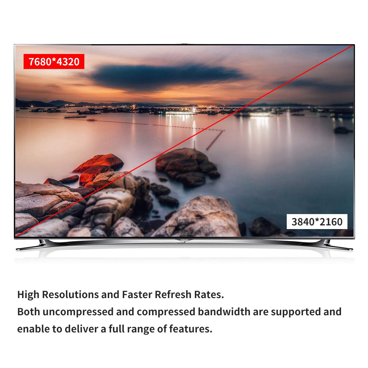 BIFALE Fiber Cable 33ft, DisplayPort Fiber Optic High Speed 32.4 Gbps 8K@60Hz 4K@165Hz 2K@144Hz DP1.4,Fiber DP to DP Gold Plated Slim and Flexible