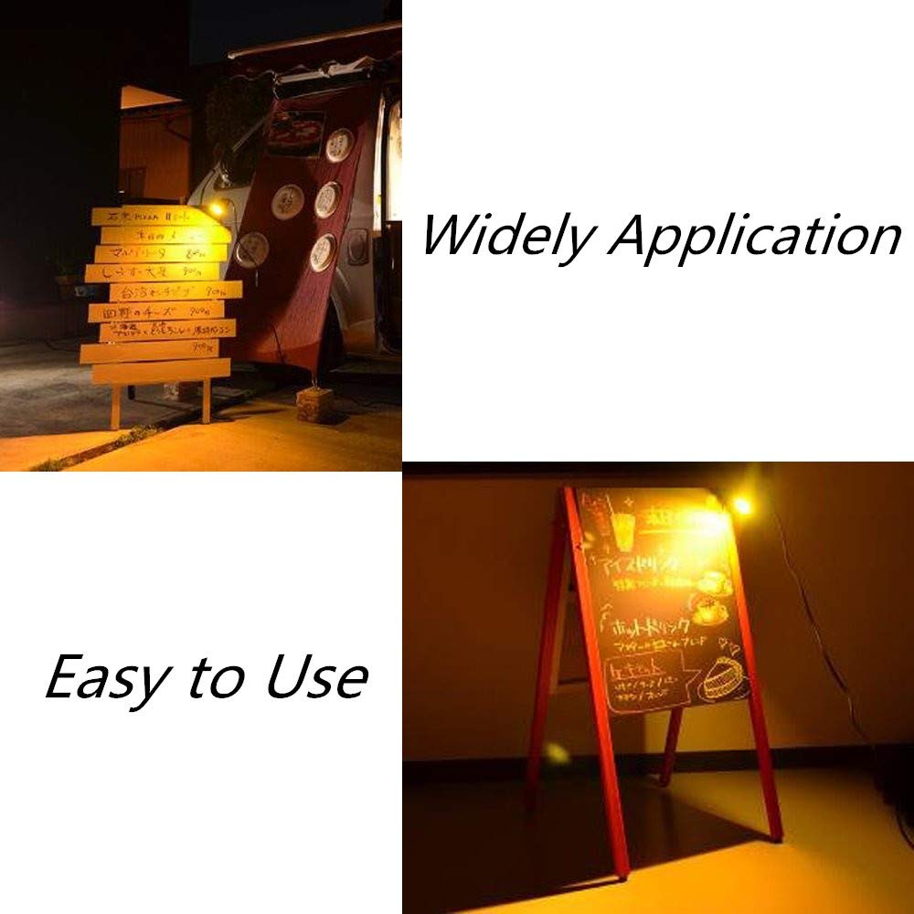 WeFoonLo 1pcs Outdoor 5W LED Clip on Light Water Resistant Adjustable Desk Stand Spotlight Lamp Signboard Blackboard Lighting with Plug (Warm White)