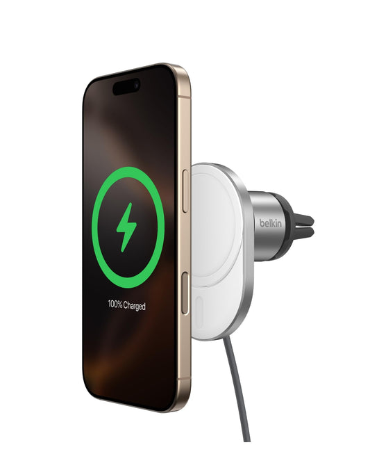 Belkin MagSafe-Compatible Wireless Car Charger 15W, Fast Charging Wireless Charger - Powerful Magnetic Vent Holder for iPhone 17, 16, 15, 14, 13