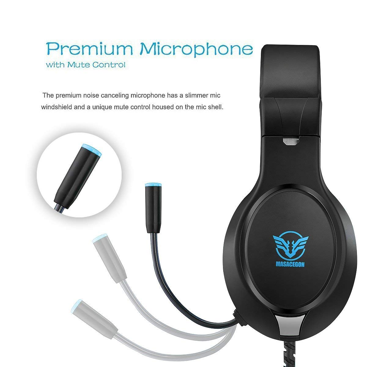 Gaming Headset for Nintendo Switch, Xbox One, PS4, PS5, Bass Surround and Noise Cancelling with Flexible Mic, 3.5mm Wired Adjustable Over-Ear