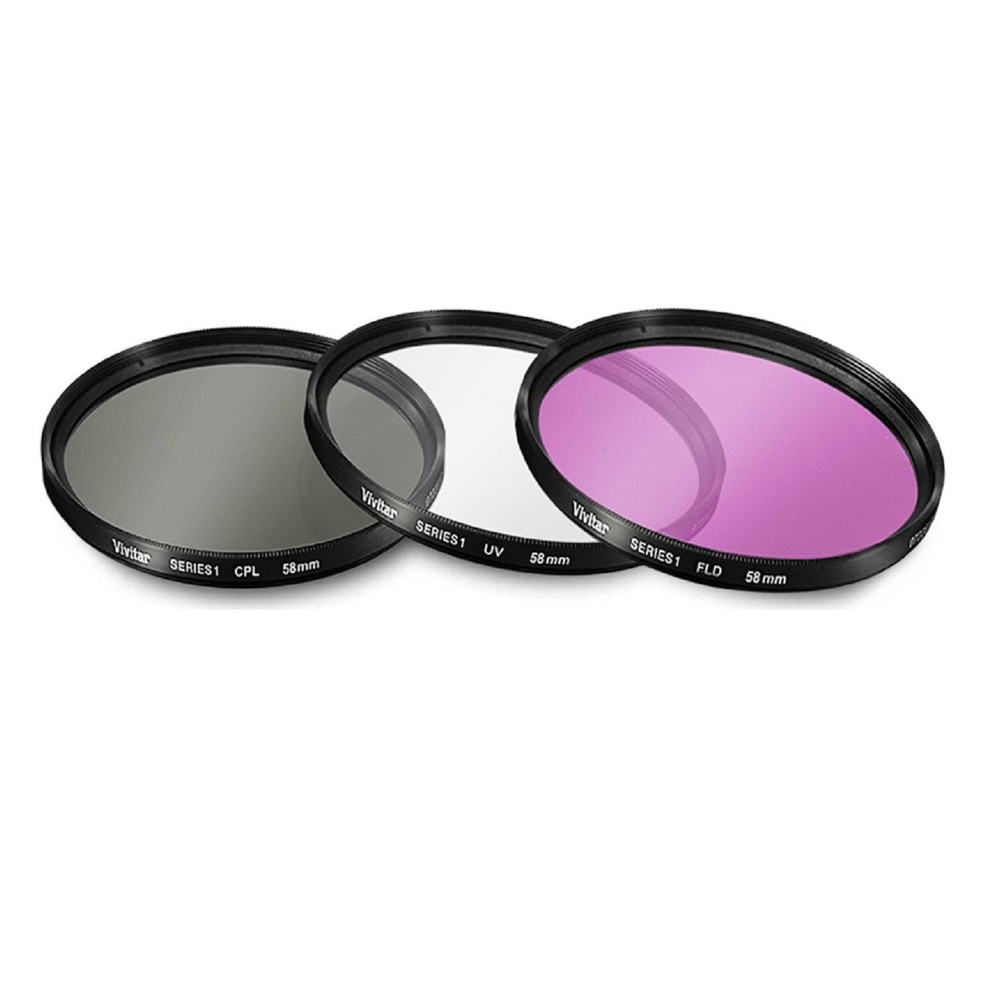 58mm 3 Piece Filter Kit (UV-CPL-FLD) for Canon Rebel T5, T6, T6i, T7i, T8i, EOS 80D, EOS 90D, EOS 77D, SL3 Cameras with Canon EF-S 18-55mm is STM Lens