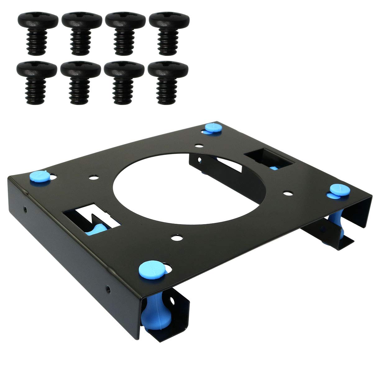 MEETOOT Blue Color 3.5" Hard Disk Shock Absorber Bracket with Mounting Screws for PC Case 3.5 HDD to 5.25 DVD ROM Bay Mounting Adapter with Rubber