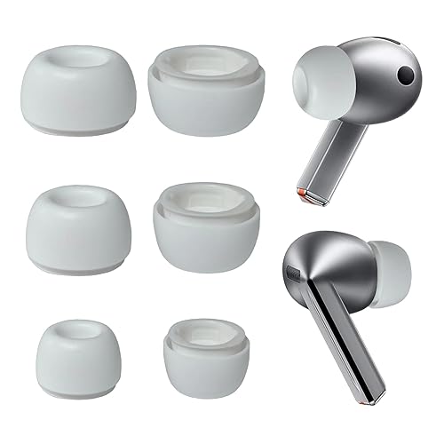 Replacement Earbuds Tips Silicone Ear Tips Compatible with Samsung Galaxy Buds 3 Pro Earbuds SML Size 3 Pairs White