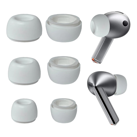 Replacement Earbuds Tips Silicone Ear Tips Compatible with Samsung Galaxy Buds 3 Pro Earbuds SML Size 3 Pairs White