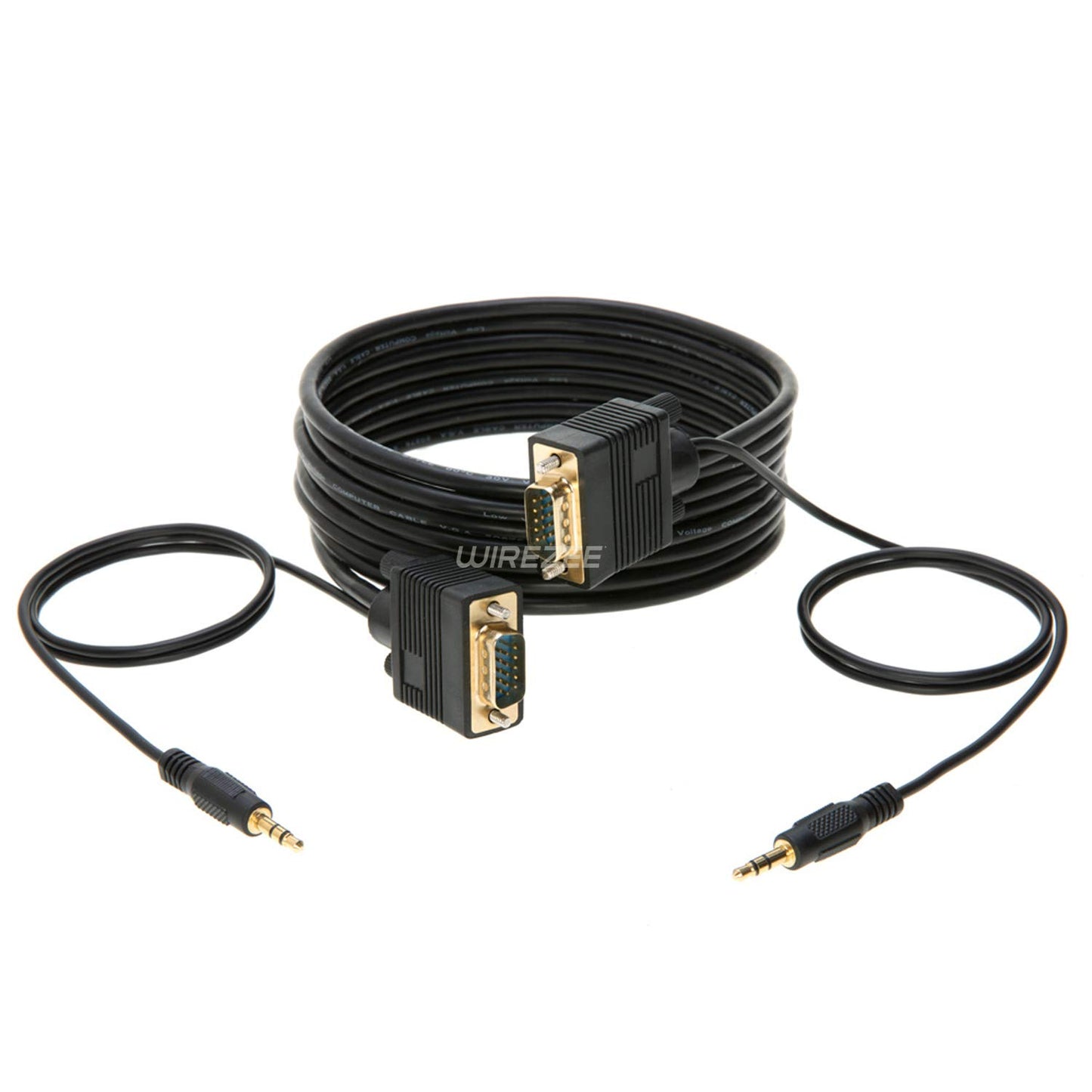 VGA Cable SVGA Super Video Cord Male 15 PIN with 3.5 Audio Monitor Wire (30FT)