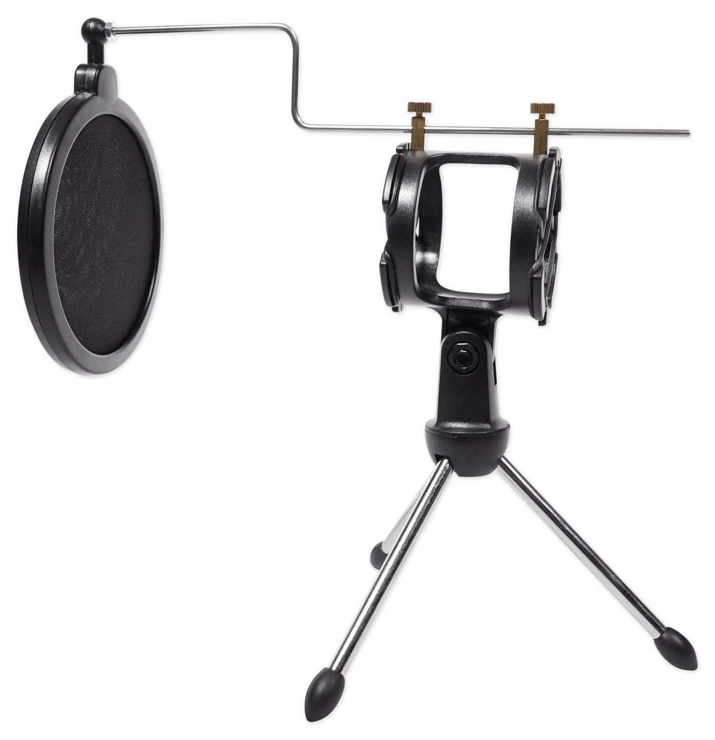 Rockville RTMS21 Dynamic Desktop Tripod Microphone Stand with Shock Mount and Pop Filter, Adjustable Angle, Durable, Lightweight, Ideal for