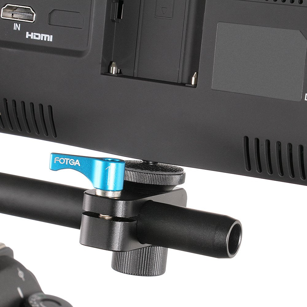 Fotga DP500 III 15mm Rod Clamp Mount with 1/4 Thread Screw and Hole for Dslr Camera Monitor Magic Arm Tripod Ball Head